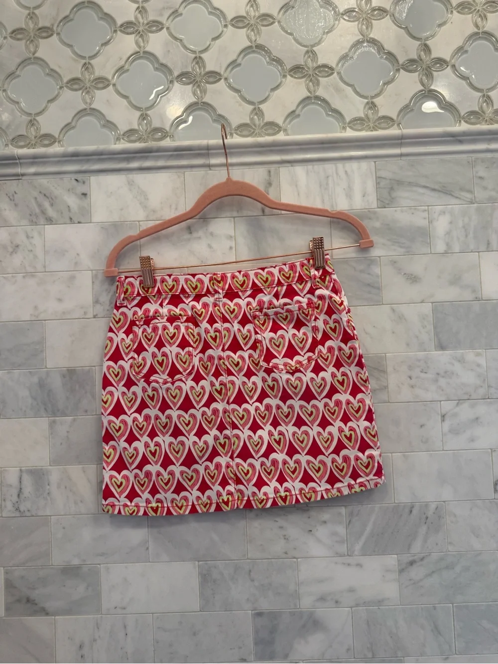 Gymboree heart denim skirt